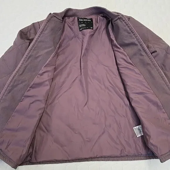 Fox Racing Womens Cosmic Quilted Insulated Bomber Jacket Sz S mauve/dusty purple - Picture 5 of 11